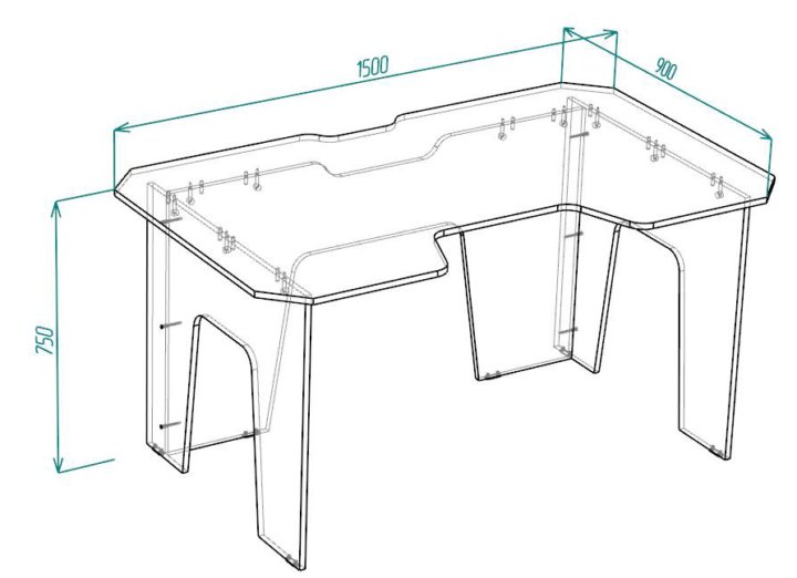 Чертеж компьютерного стола игрового