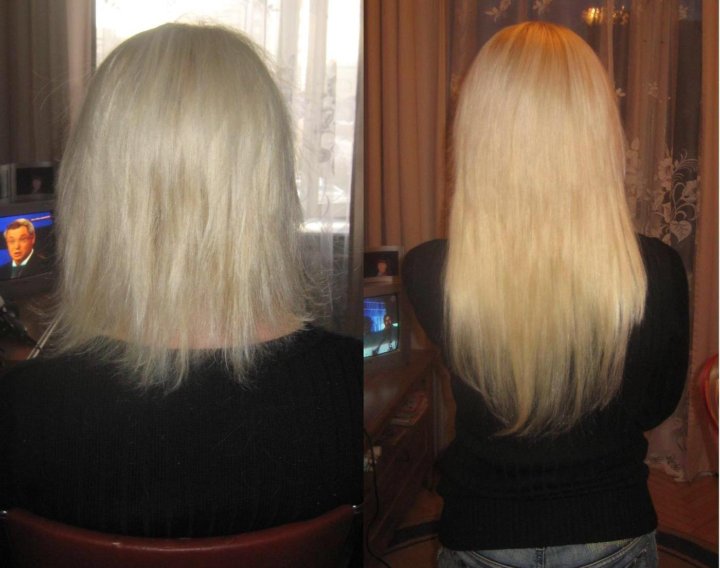 Фото наращивания волос до и после фото