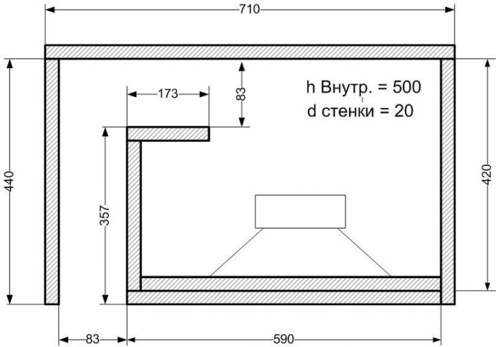 Tapped horn 12 чертеж