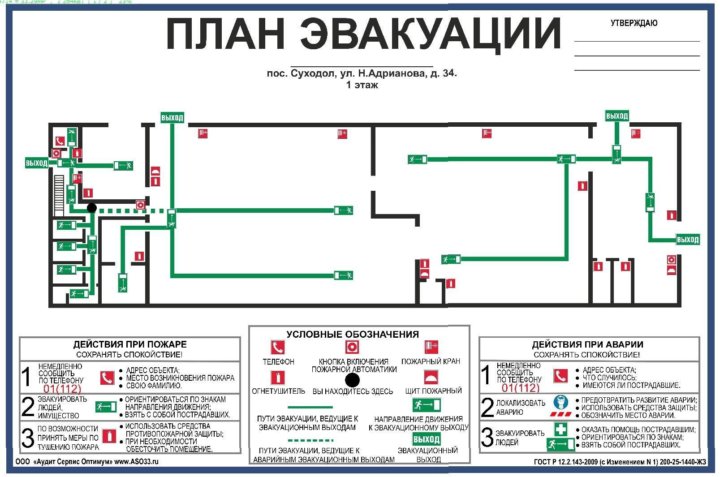 Разрабатывается план схема эвакуации при пожаре Неактивно