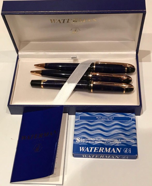 Ручка waterman paris. Перьевая ручка Waterman Paris. Набор ручек Ватерман. Ручка шариковая Waterman Paris.