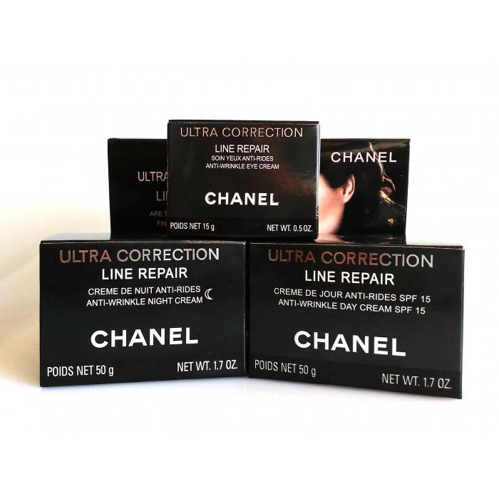 Correct line. Крем Chanel Ultra correction line Repair. Косметический набор кремов 3 в 1 Chanel Ultra correction line Repair. Набор крема Шанель для лица. Набор кремов Шанель 3 в 1.