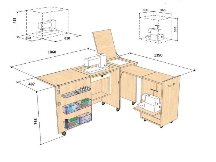 Швейный стол трансформер комфорт