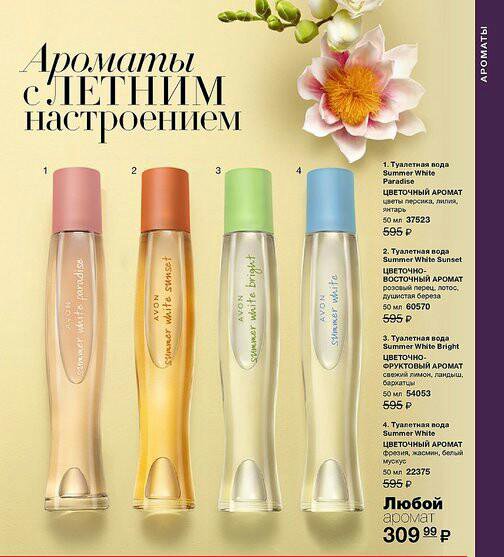 Summer white bright. Avon каталог Summer White. Туалетная вода Summer White. Summer Avon туалетная вода. Духи весенние Avon.