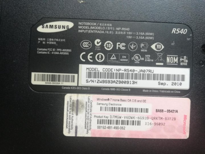 Samsung r540 фото