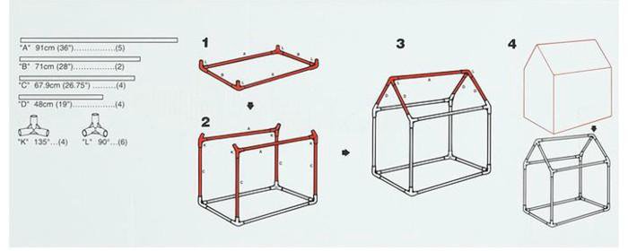Схема сбора палатки детской
