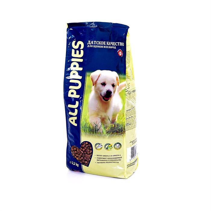 Лучший корм для собак щенков. Корм сухой &quot;all puppies&quot;. датский корм all puppies. all puppies для щенков. ол догс сух.дсобак.