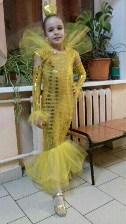 Карнавальный костюм Золотая рыбка, рост 134 см фото