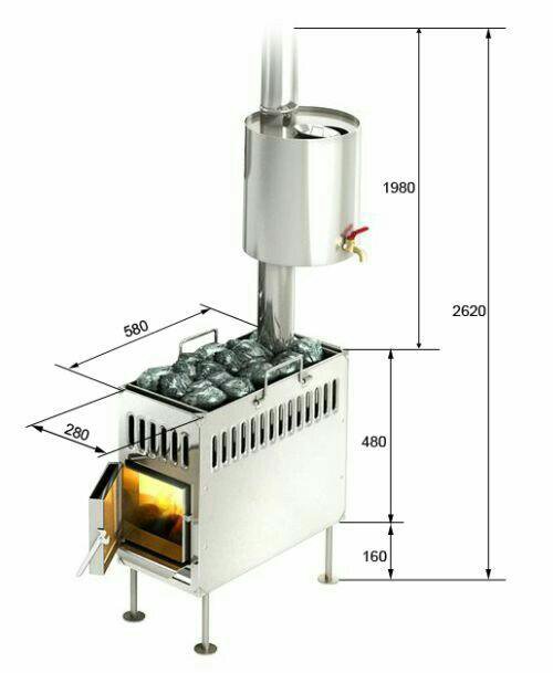 Печь для походной бани чертеж