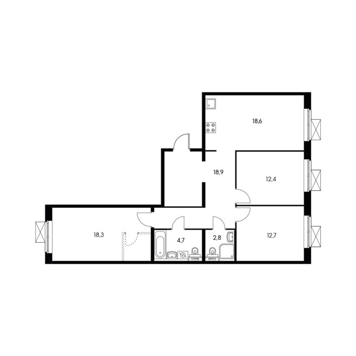 Планировка квартиры пик 3 комнаты