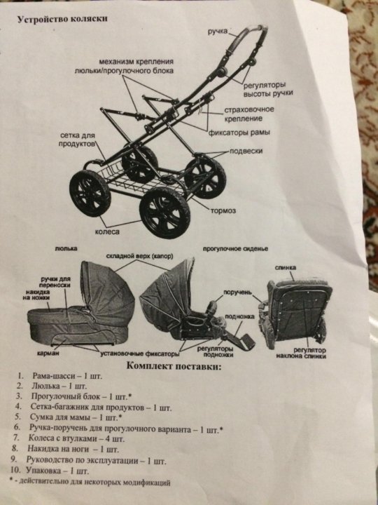 Устройство детской коляски схема