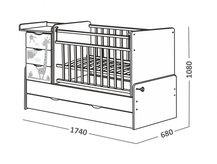 Как собрать кроватку с комодом и маятником детскую