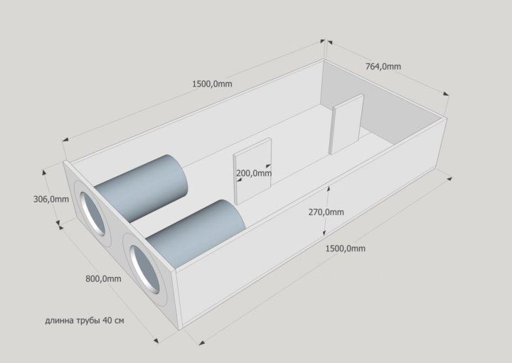 Короб под 18 сабвуфер чертеж на трубе