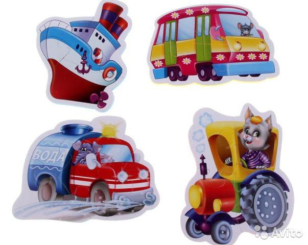 мягкие пазлы vladi toys baby puzzle машины помощники vt1106-08 3+