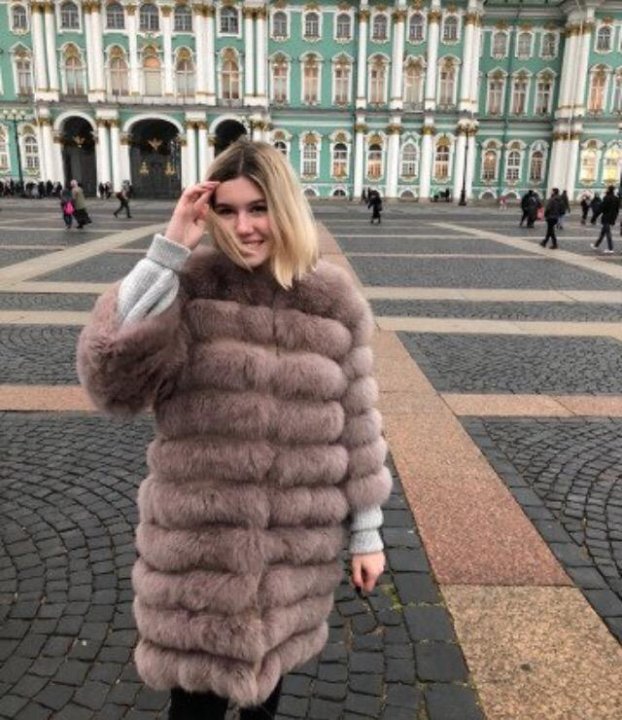 винтажная шуба из песца