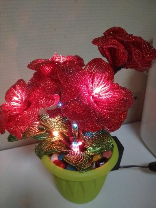 Береза-светильник из бисера. Мастер-класс / DIY MK.Birch lamp from beads