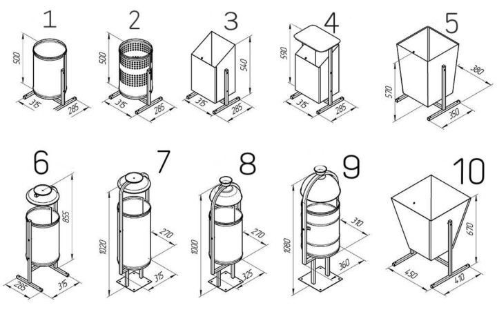 Чертежи урна для мусора