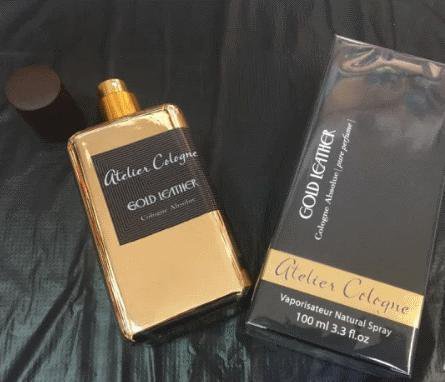 Gold leather atelier. Духи Золотая кожа. Ательер Колоньо духи Голден Лезер. Atelier Cologne "Gold Leather" 100ml (унис) оригинал ОАЭ к1-074. Духи Ательер в кожаном чехл.