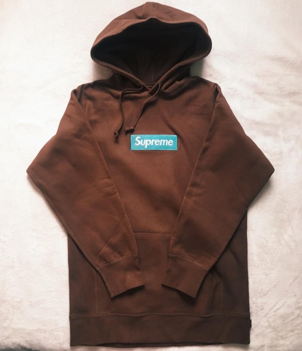 brown supreme hoodie