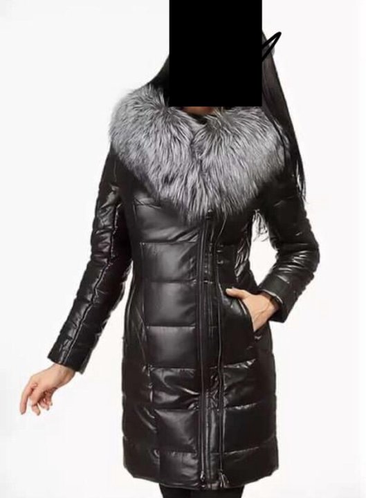 Женское пальто из экокожи