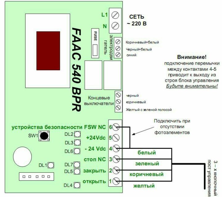 Электрическая схема faac 741