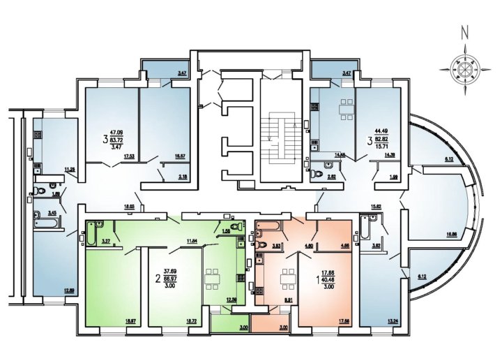 Планировка квартир тамбов Квартира, 3 комнаты, 86 м² - купить в Пензе, цена 4 000 000 руб., продано 19 фев