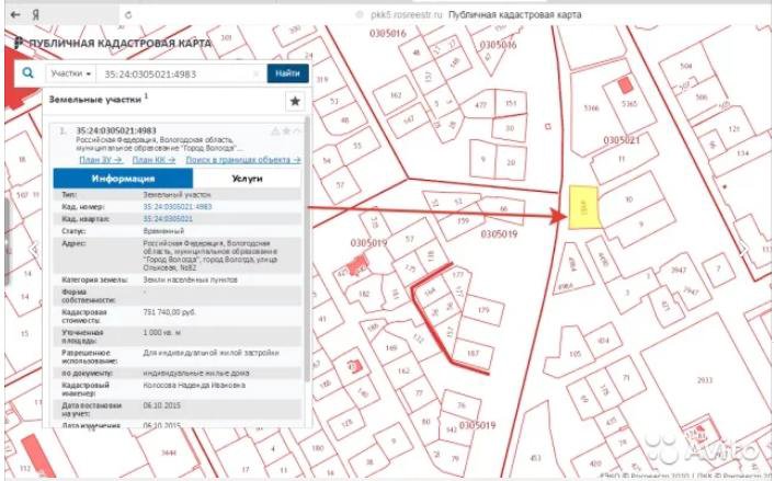 Вологда публично кадастровая карта