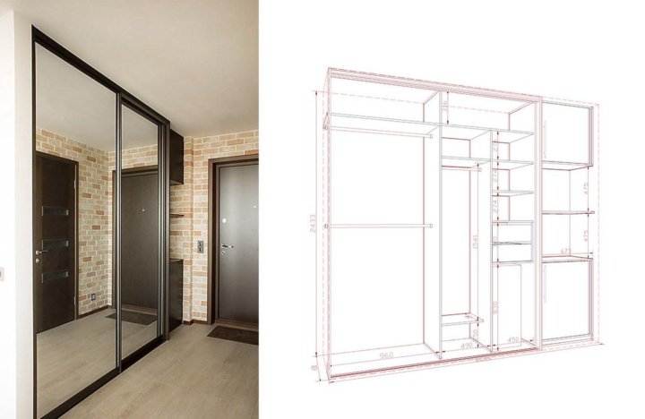Проект встроенного шкафа в прихожую