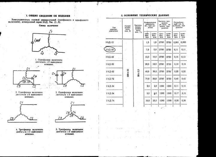 Электродвигатель уад 72 2 схема подключения