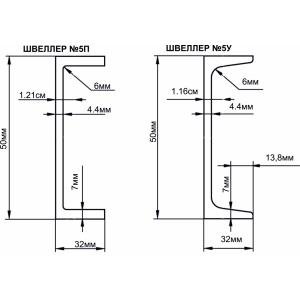 20п швеллер чертеж