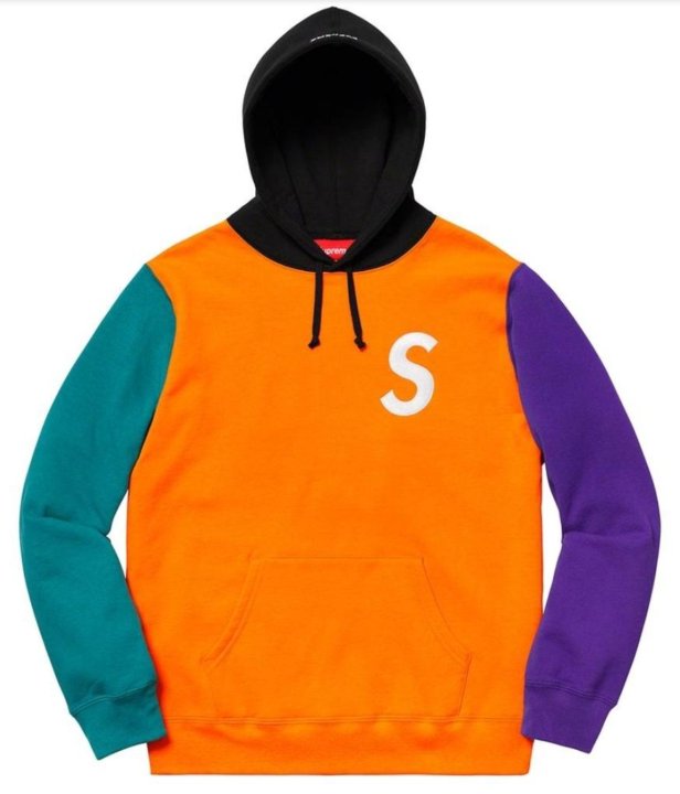 s logo colorblocked hooded sweatshirt