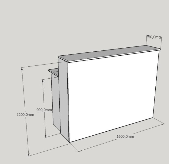 Стойка ресепшн размеры чертеж