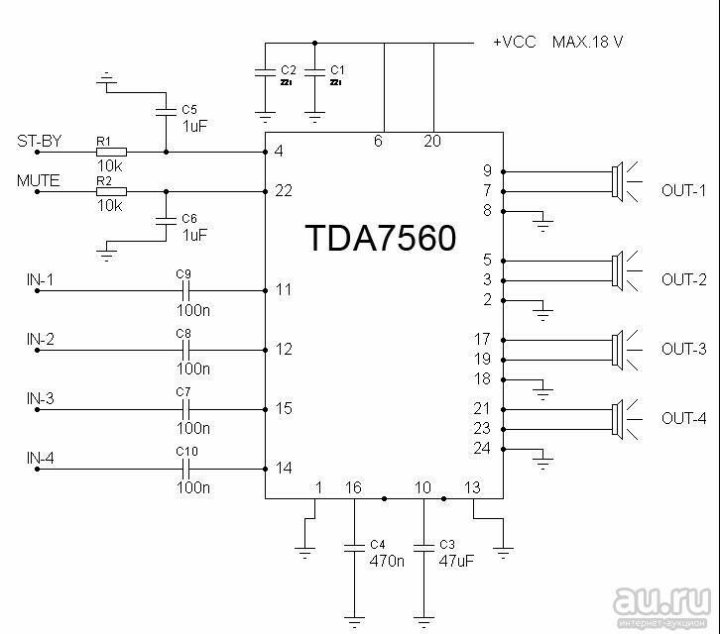 Pa2030a схема усилителя