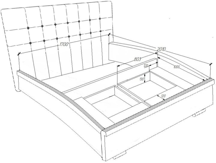 Проект двуспальной кровати с ящиками фото 28