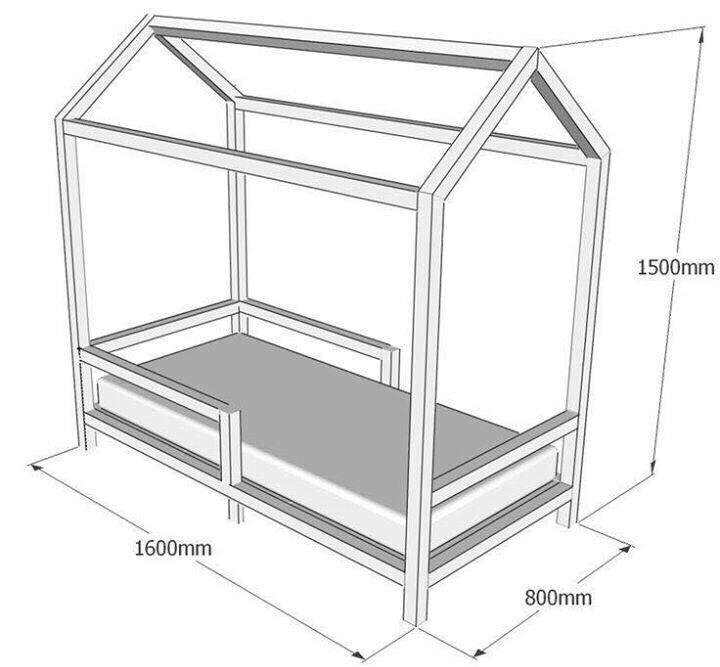 Кроватка детская домик чертеж с размерами и материалом