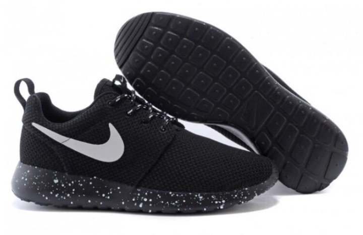 nike roshe run black and white speckle