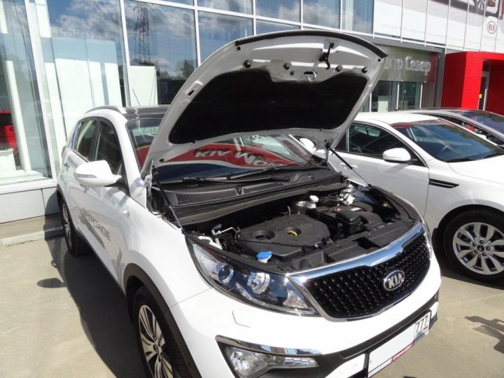 Газовые упоры капота - KIA Sportage (3G), 2 л, 2014 года своими руками DRIVE2