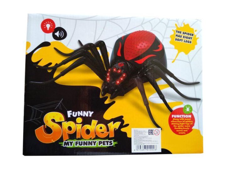 Spider mine. Игрушка р/у светящийся паук, 19 см., свет 0601-053. Funny Spider. Игрушка паук арт 7111.