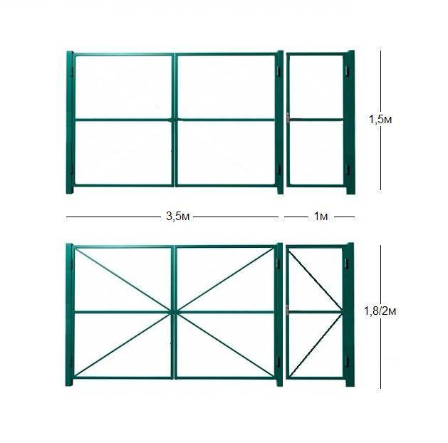 Каркас для ворот из профильной трубы схема