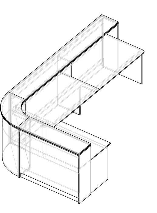 Угловой ресепшн чертеж