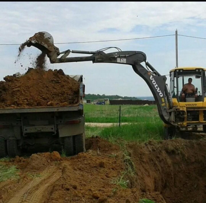 Копка траншеи экскаватором. Засыпка грунта механизированная. Разравнивание песка бульдозером. Планировка бульдозером дт 75. Разработка грунта.