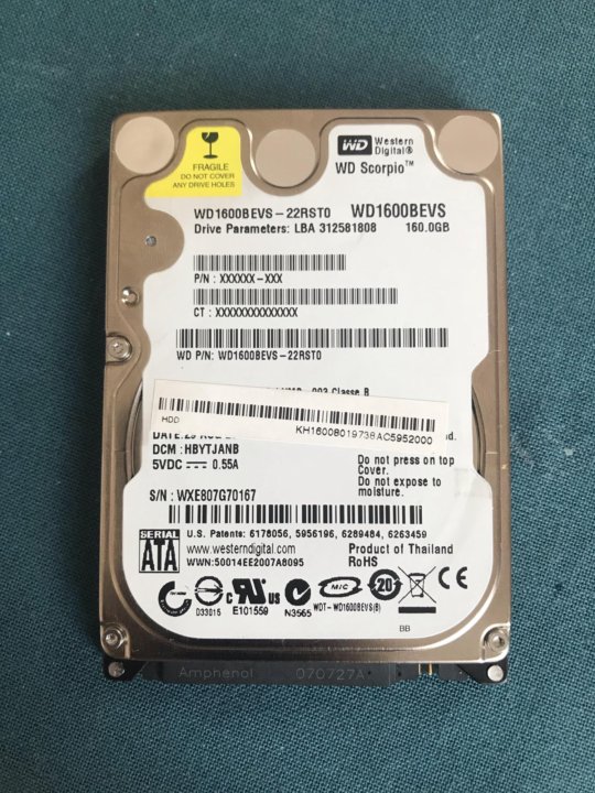 Жесткий диск 160GB HDD 2,5 для ноутбука wd scorpio.