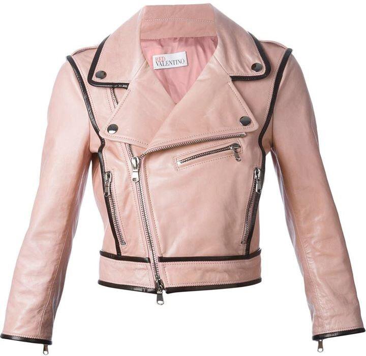 Женские кожаные куртки розовые