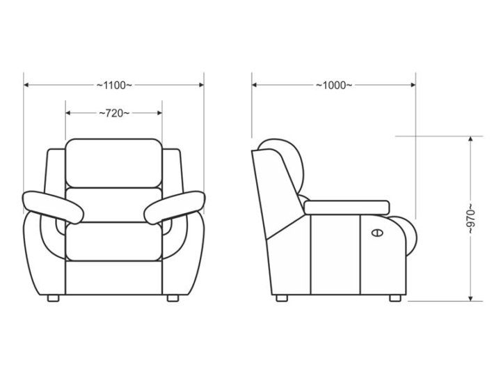 Размер кресла мягкого