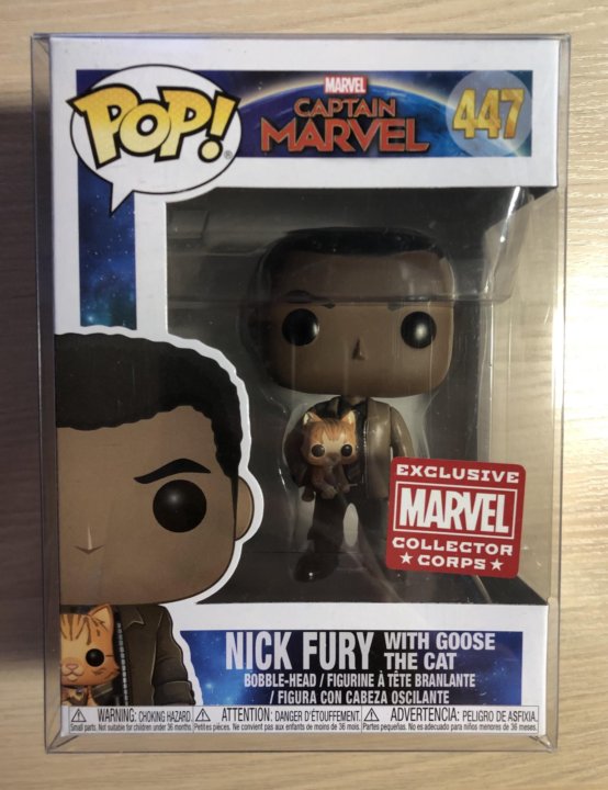Funko Pop Nick Fury with Goose the cat 