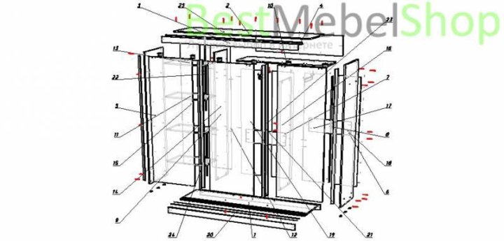 Схема сборки шкафа купе галакси