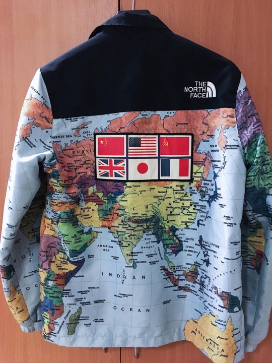 Tnf x supreme ветровка карта