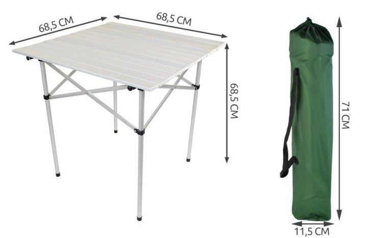 Размеры походного столика