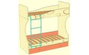 Фруттис кровать двухъярусная