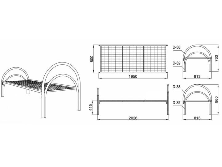 Ширина кровати односпальной железной